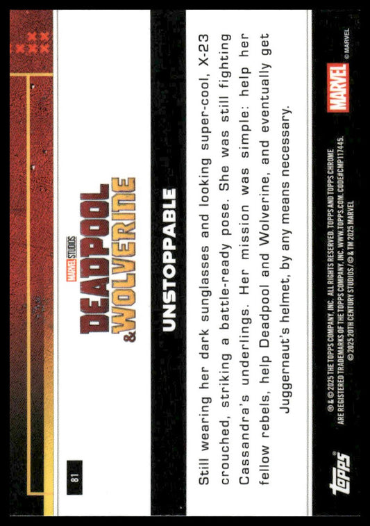 2025 Topps Chrome Deadpool #81 Unstoppable