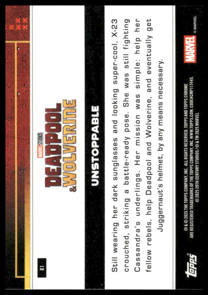 2025 Topps Chrome Deadpool #81 Unstoppable