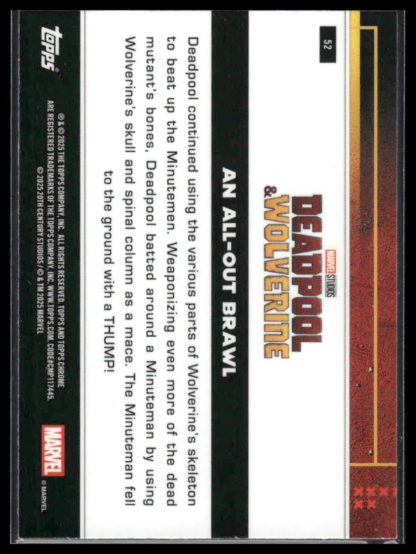 2025 Topps Chrome Deadpool #52 An All-Out Brawl Purple Refractor #/250