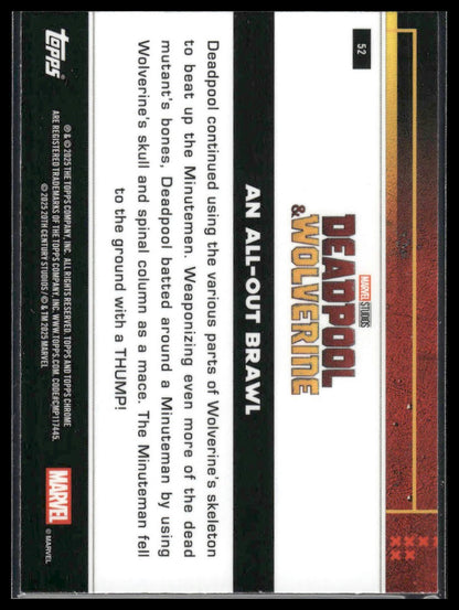 2025 Topps Chrome Deadpool #52 An All-Out Brawl Purple Refractor #/250