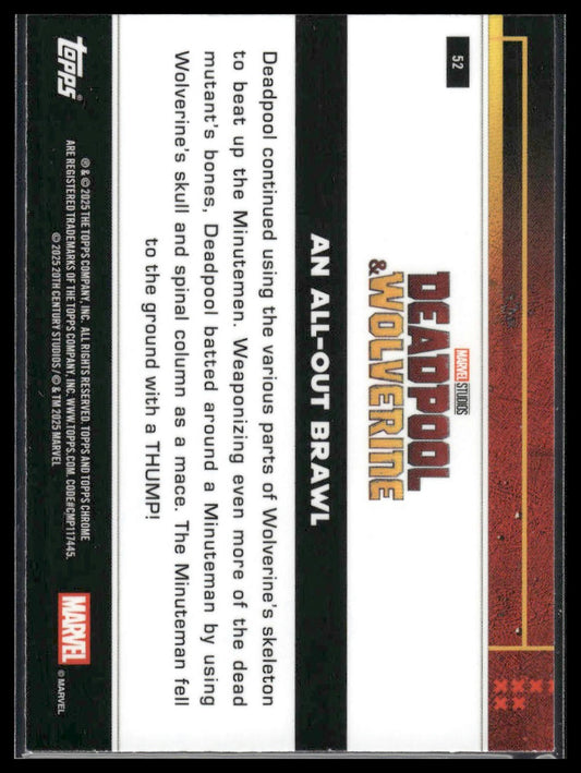2025 Topps Chrome Deadpool #52 An All-Out Brawl Purple Refractor #/250