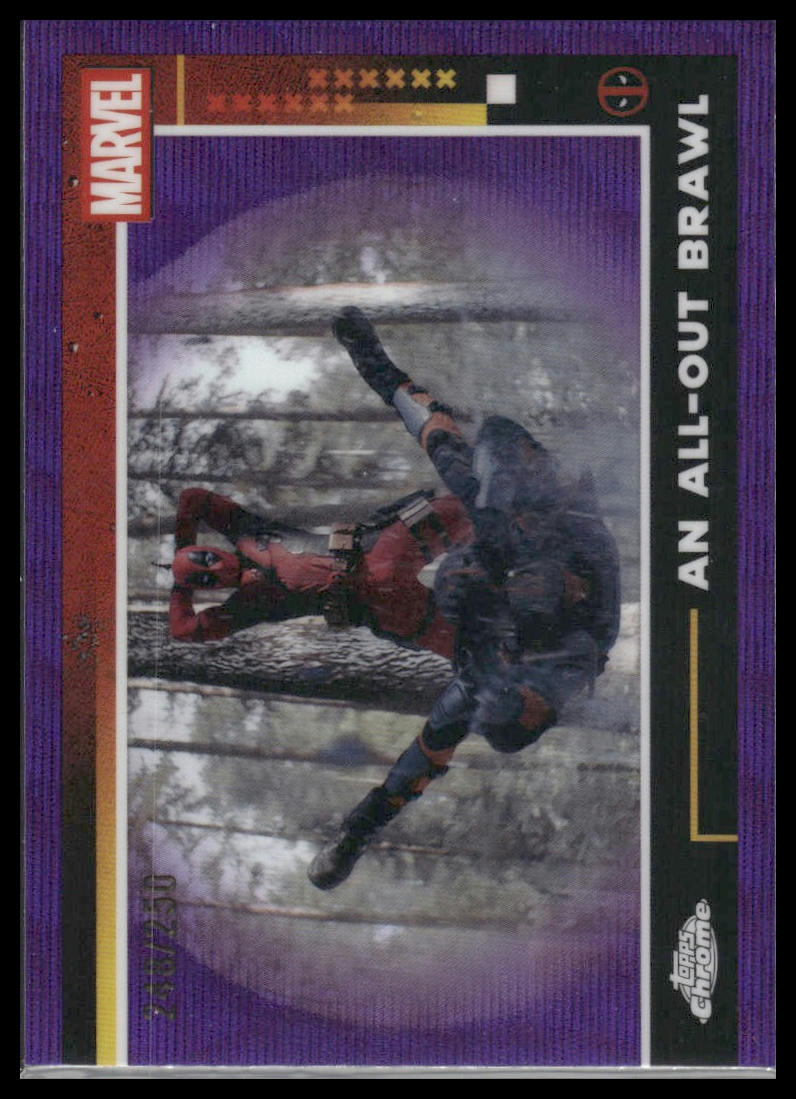 2025 Topps Chrome Deadpool #52 An All-Out Brawl Purple Refractor #/250