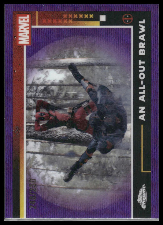 2025 Topps Chrome Deadpool #52 An All-Out Brawl Purple Refractor #/250