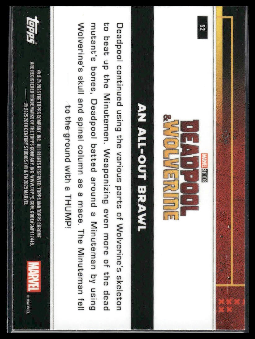 2025 Topps Chrome Deadpool #52 An All-Out Brawl Purple Refractor #/250