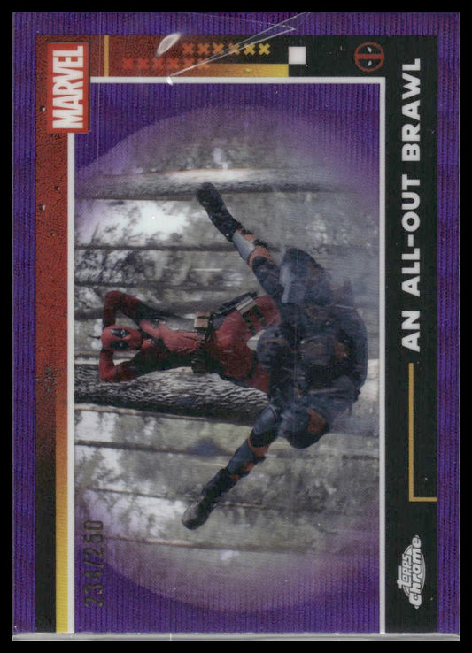 2025 Topps Chrome Deadpool #52 An All-Out Brawl Purple Refractor #/250