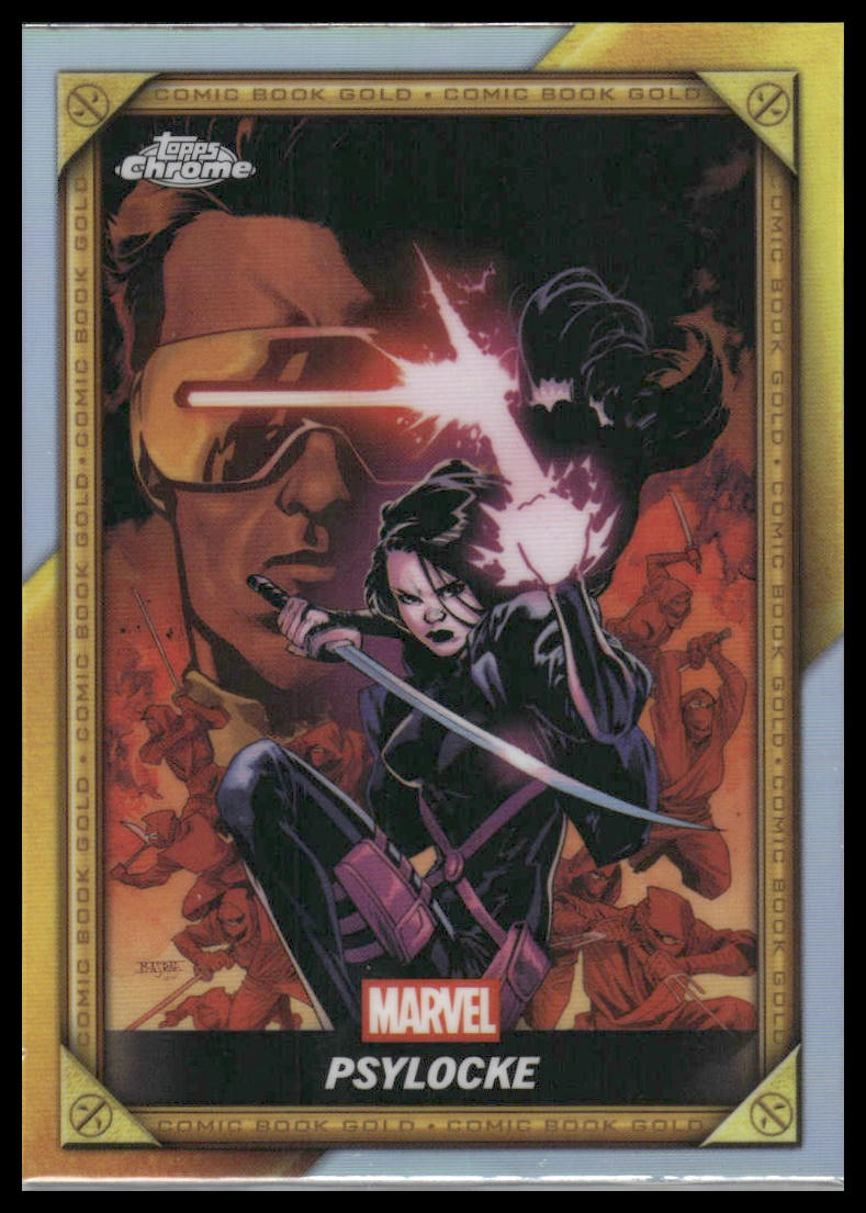 2025 Topps Chrome Deadpool #CB-29 Psylocke #1 Comic Book Gold