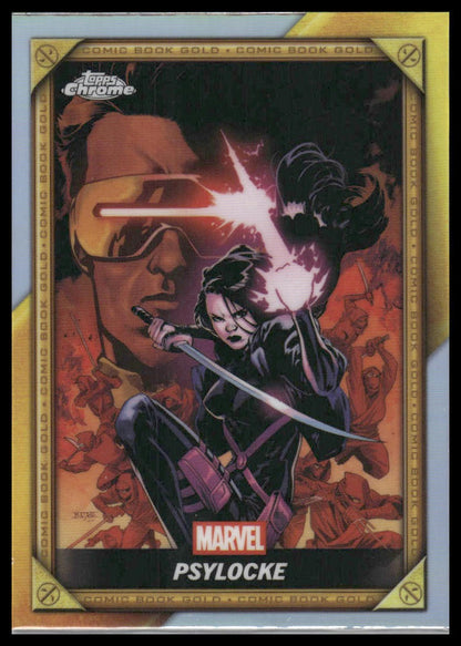 2025 Topps Chrome Deadpool #CB-29 Psylocke #1 Comic Book Gold
