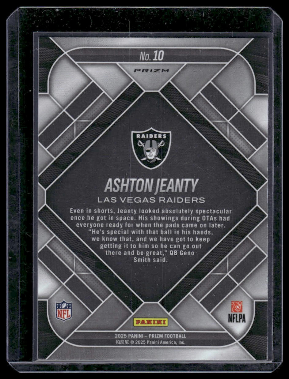 2025 Panini Prizm Football #10 Ashton Jeanty Green Prizm Emergent