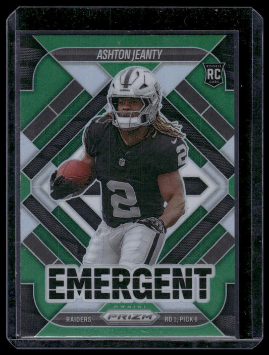 2025 Panini Prizm Football #10 Ashton Jeanty Green Prizm Emergent