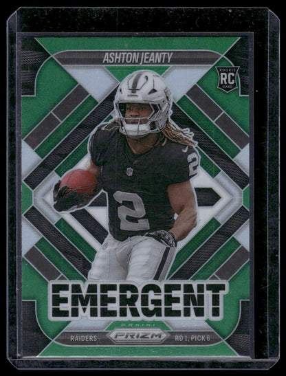 2025 Panini Prizm Football #10 Ashton Jeanty Green Prizm Emergent