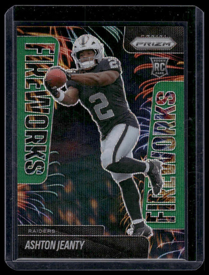 2025 Panini Prizm Football #10 Ashton Jeanty Green Pulsar Prizm Fireworks