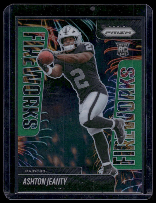2025 Panini Prizm Football #10 Ashton Jeanty Green Prizm Fireworks