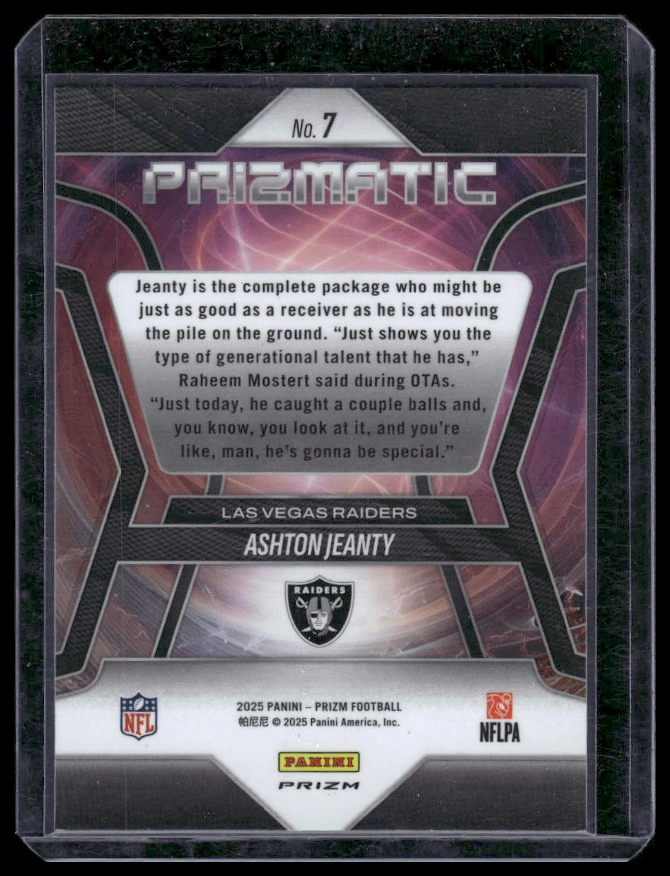 2025 Panini Prizm Football #7 Ashton Jeanty Green Pulsar Prizm Prizmatic
