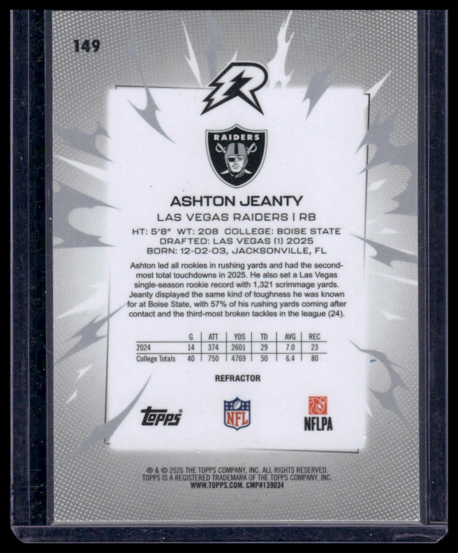 2025 Topps Resurgence Football #149 Ashton Jeanty Refractor