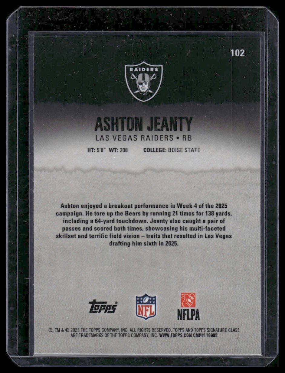 2025 Topps Signature Class #102 Ashton Jeanty