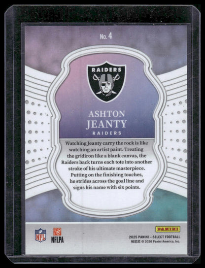 2025 Panini Select Football #4 Ashton Jeanty Select Certified