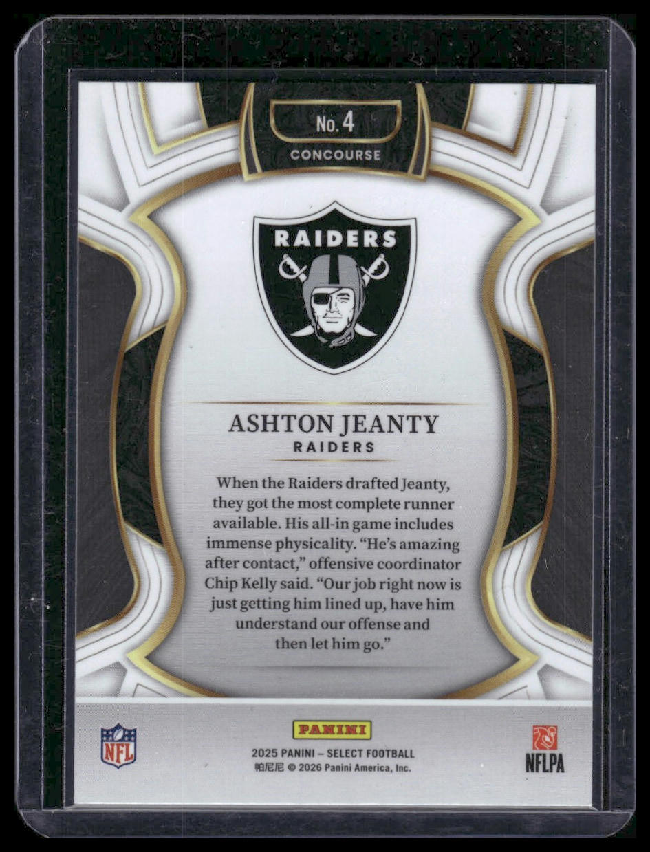 2025 Panini Select Football #4 Ashton Jeanty
