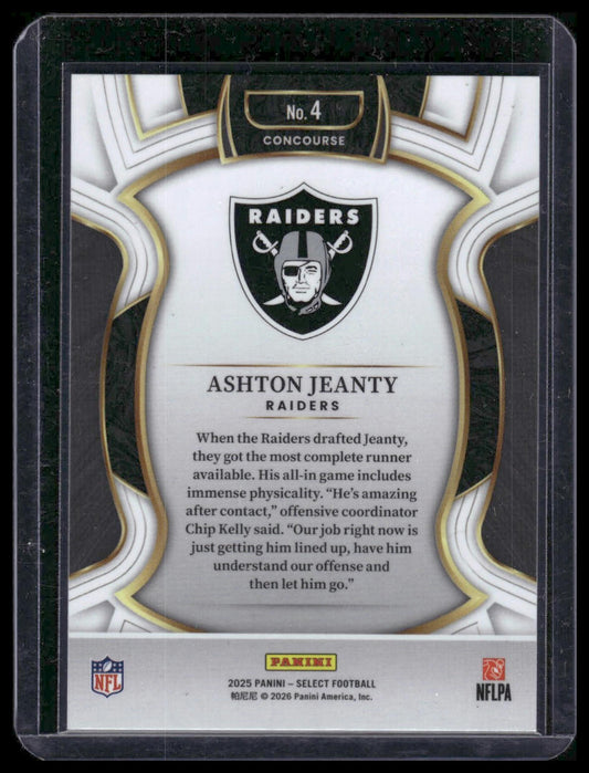 2025 Panini Select Football #4 Ashton Jeanty