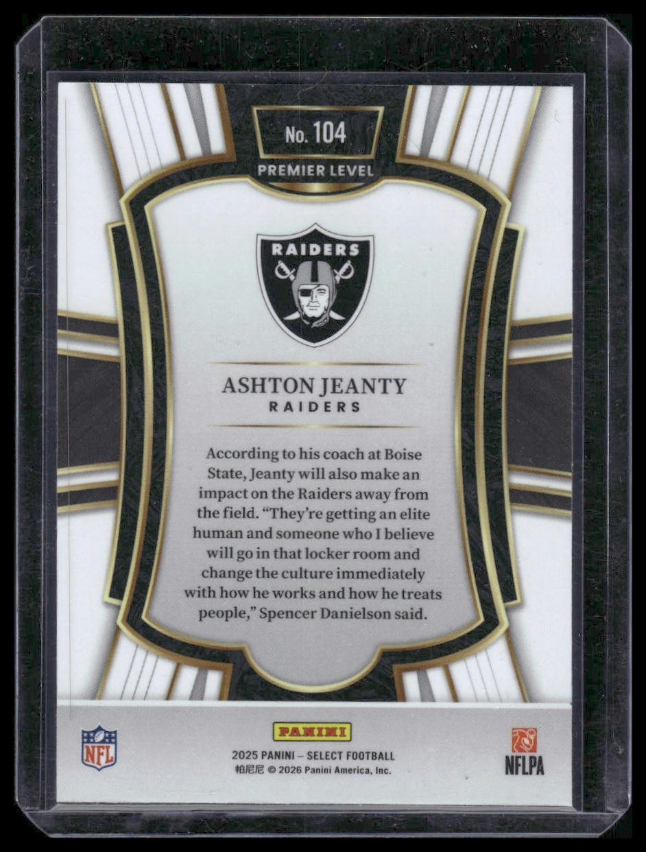2025 Panini Select Football #104 Ashton Jeanty