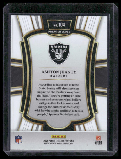 2025 Panini Select Football #104 Ashton Jeanty
