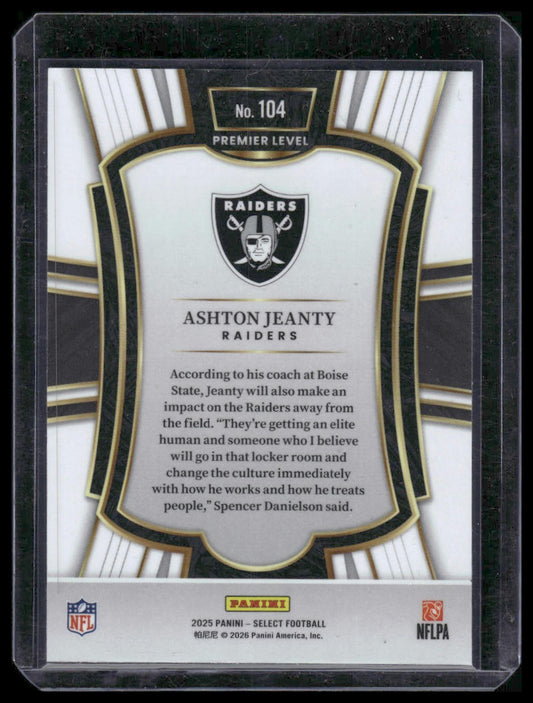2025 Panini Select Football #104 Ashton Jeanty