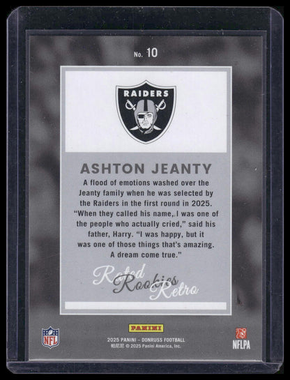 2025 Panini Donruss Football #10 Ashton Jeanty Rated Rookies Retro
