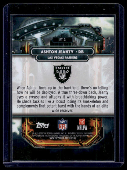 2025 Topps Cosmic Chrome Football #ET-3 Ashton Jeanty Extraterrestrials