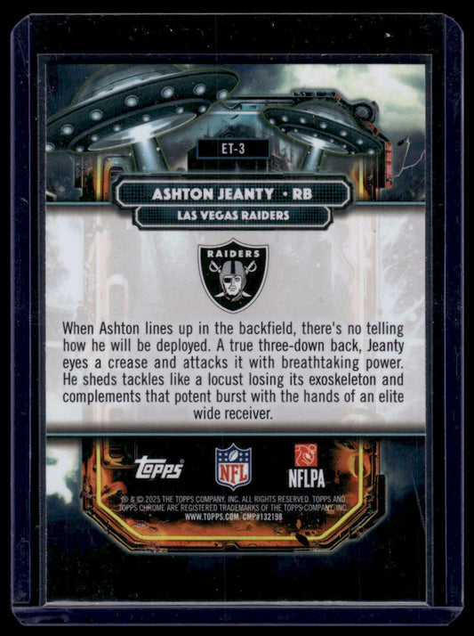 2025 Topps Cosmic Chrome Football #ET-3 Ashton Jeanty Extraterrestrials