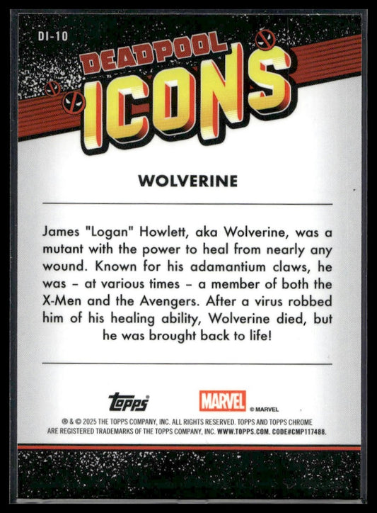 2025 Topps Chrome Marvel Deadpool #DI-10 Wolverine Deadpool Icons
