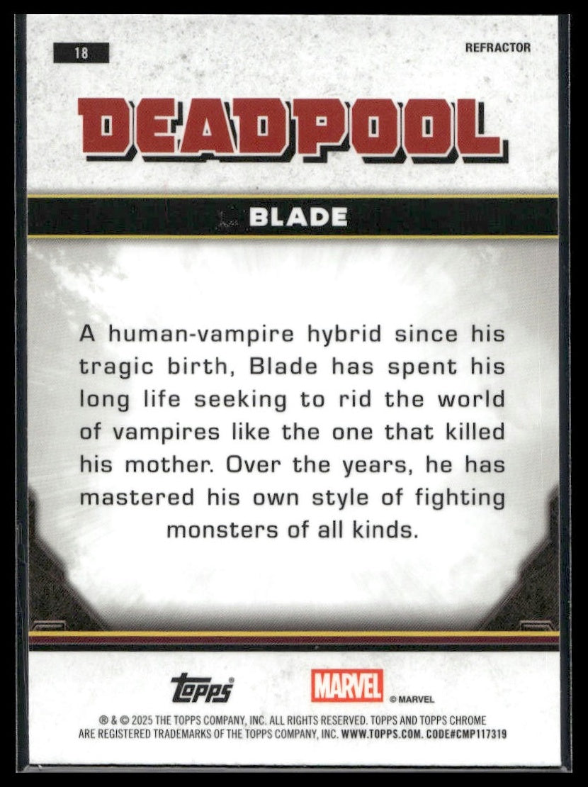 2025 Topps Chrome Marvel Deadpool #18 Blade Refractor