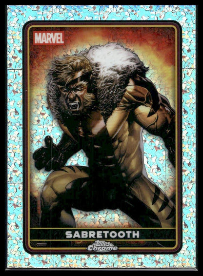 2025 Topps Chrome Marvel Deadpool #7 Sabretooth Mini Diamonds