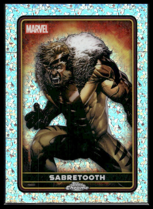2025 Topps Chrome Marvel Deadpool #7 Sabretooth Mini Diamonds