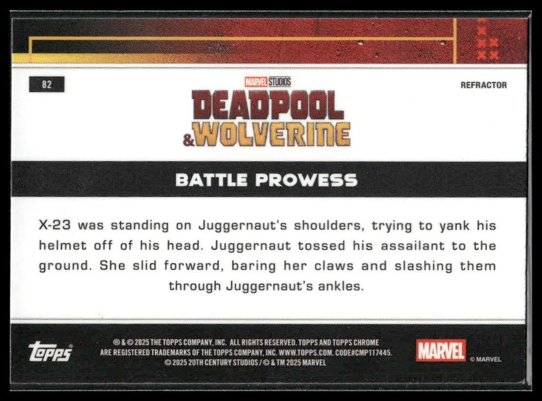 2025 Topps Chrome Marvel Deadpool #82 Battle Prowess Refractor