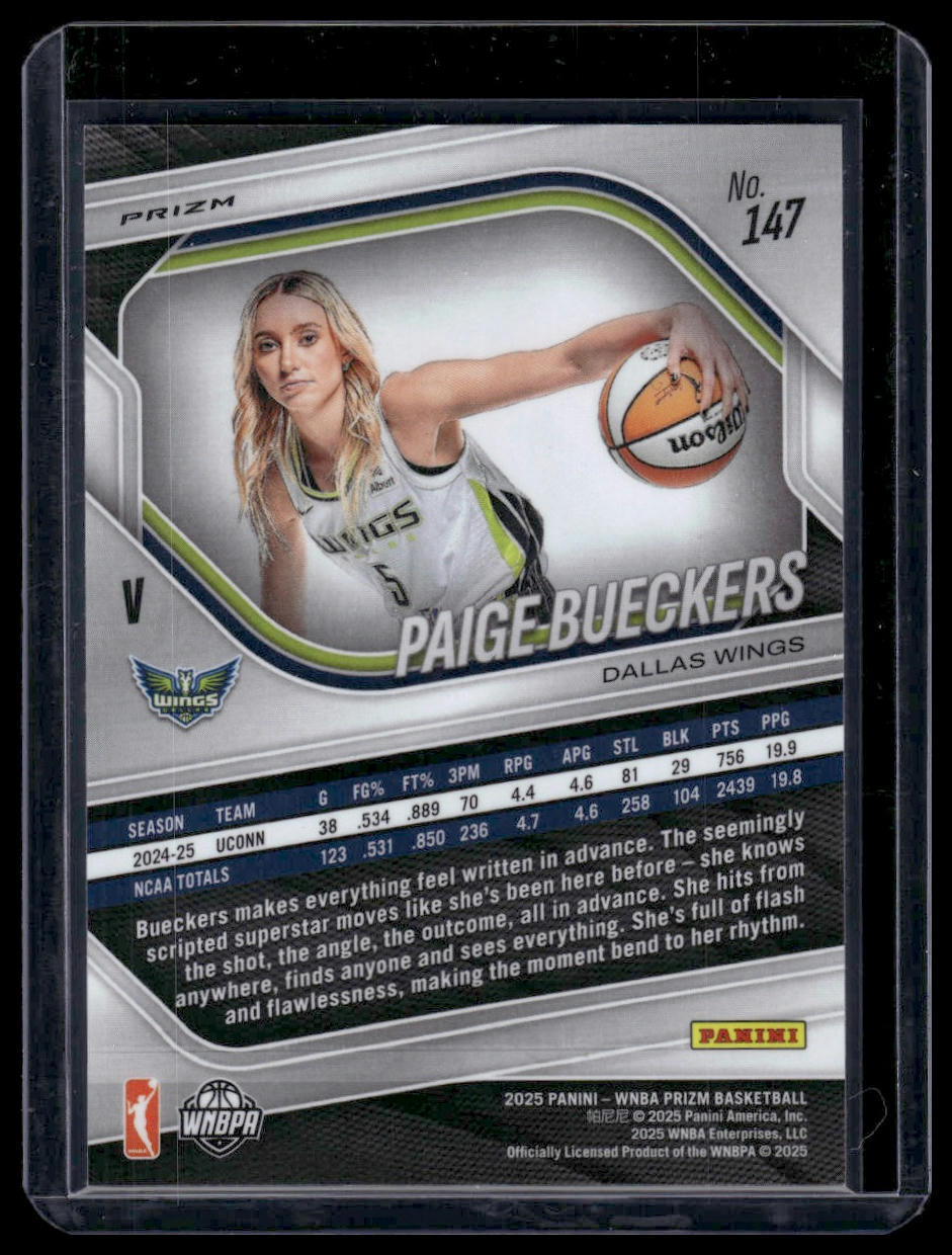 2025 Panini Prizm WNBA #147 Paige Bueckers Rookie Variation Silver
