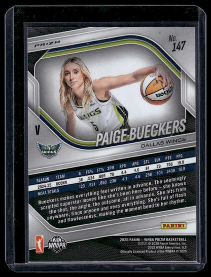 2025 Panini Prizm WNBA #147 Paige Bueckers Rookie Variation Cracked Ice