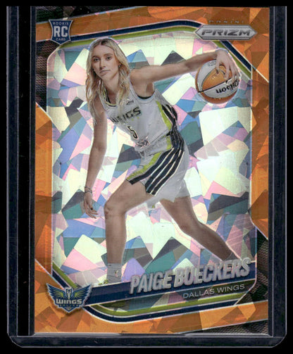 2025 Panini Prizm WNBA #147 Paige Bueckers Rookie Variation Orange Cracked Ice