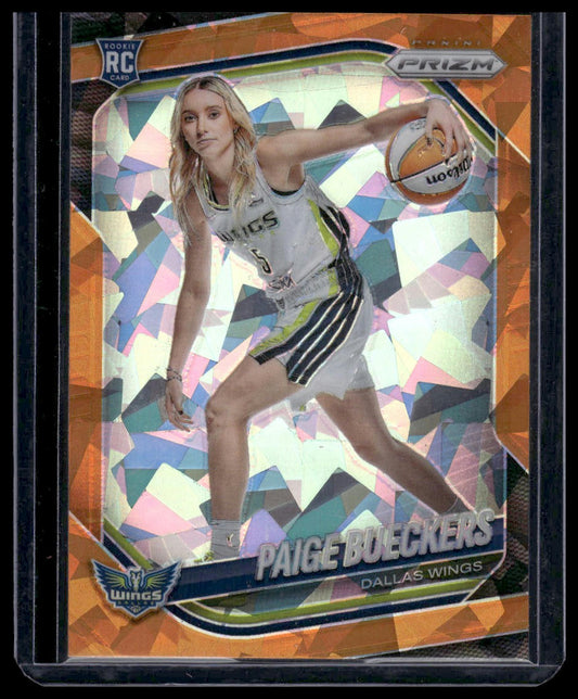 2025 Panini Prizm WNBA #147 Paige Bueckers Rookie Variation Orange Cracked Ice