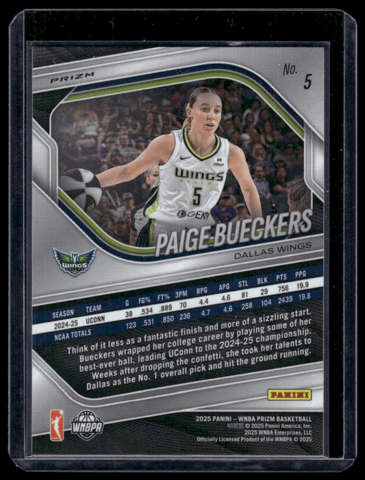 2025 Panini Prizm WNBA #5 Paige Bueckers Orange Lazer