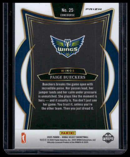 2025 Panini Select WNBA #25 Paige Bueckers Silver