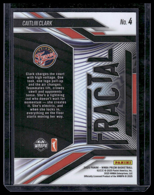 2025 Panini Prizm WNBA #4 Caitlin Clark Fractal