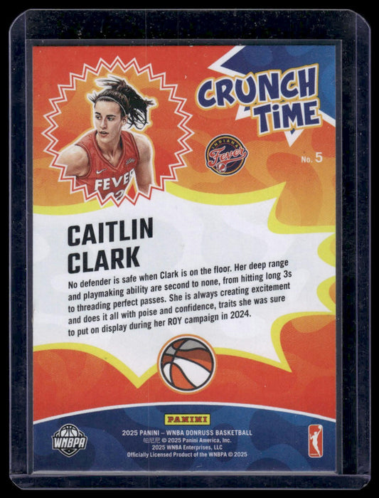 2025 Panini Donruss WNBA #5 Caitlin Clark Crunch Time Press Proof