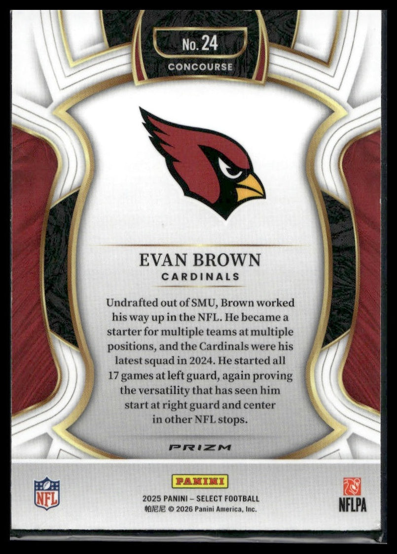 2025 Panini Select Football #24 Evan Brown Silver