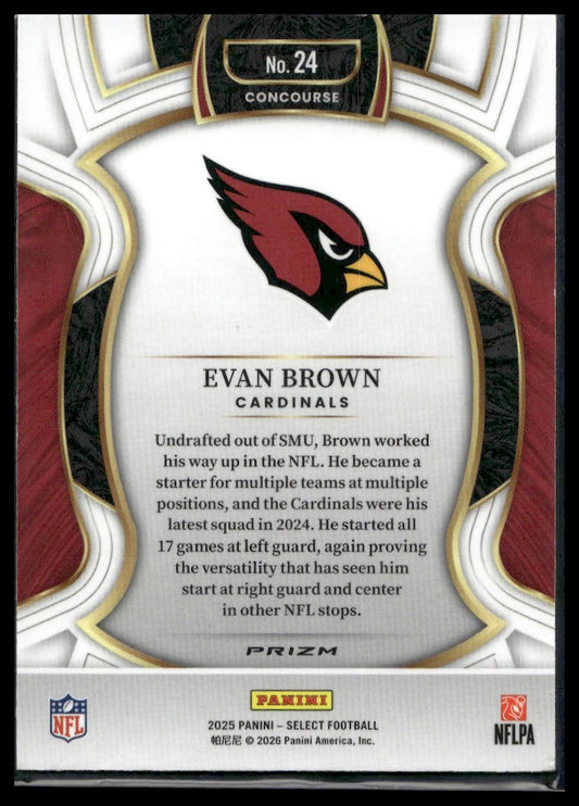 2025 Panini Select Football #24 Evan Brown Silver