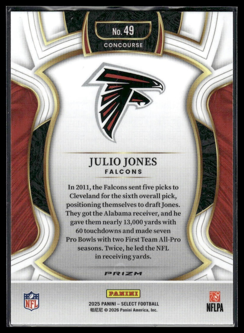 2025 Panini Select Football #49 Julio Jones Tri-Color