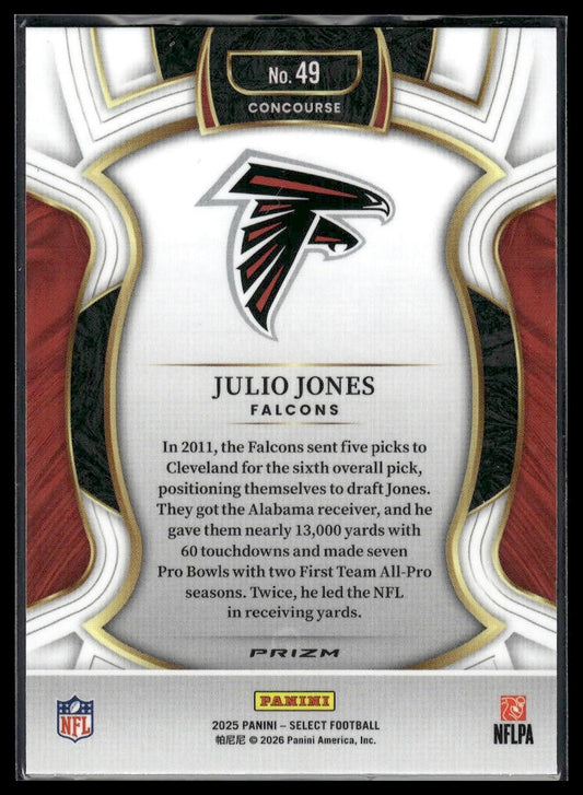 2025 Panini Select Football #49 Julio Jones Tri-Color