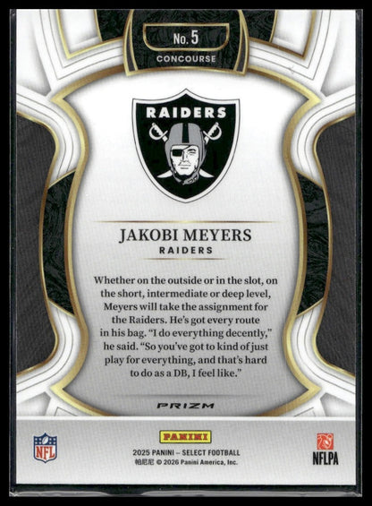 2025 Panini Select Football #5 Jakobi Meyers Tri-Color
