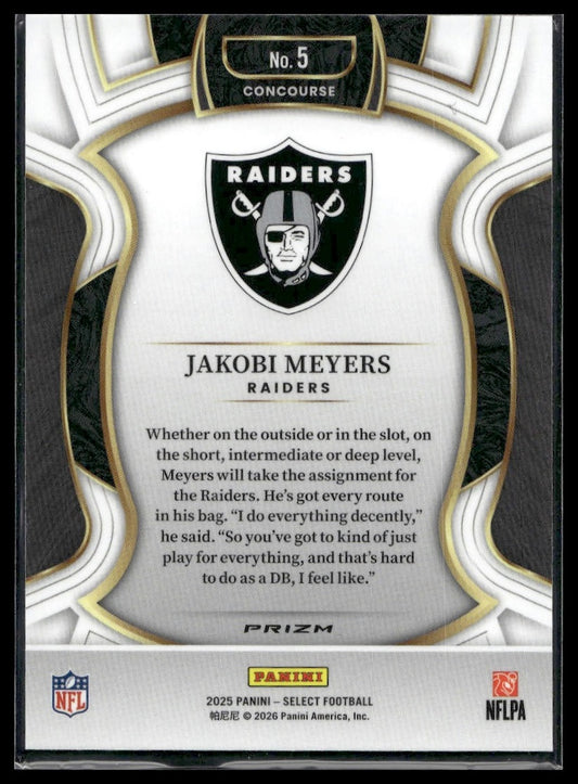 2025 Panini Select Football #5 Jakobi Meyers Tri-Color