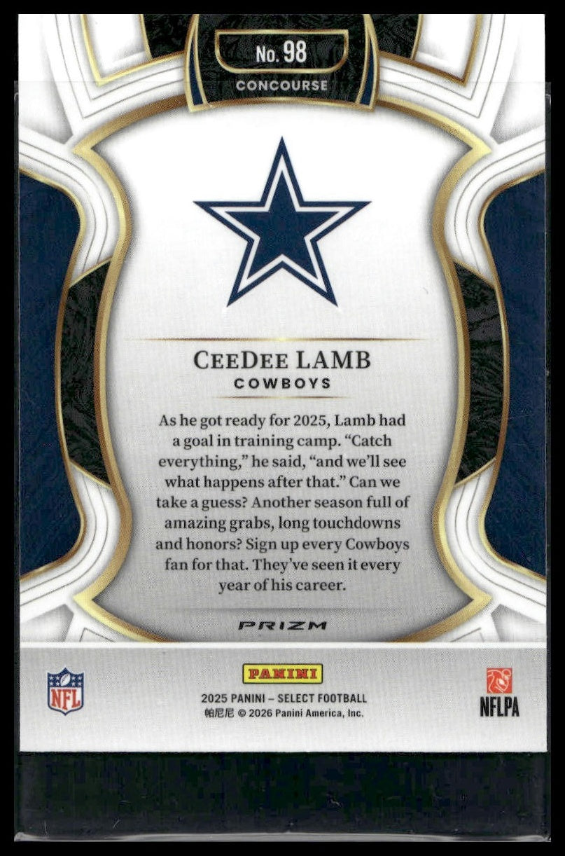 2025 Panini Select Football #98 CeeDee Lamb Tri-Color