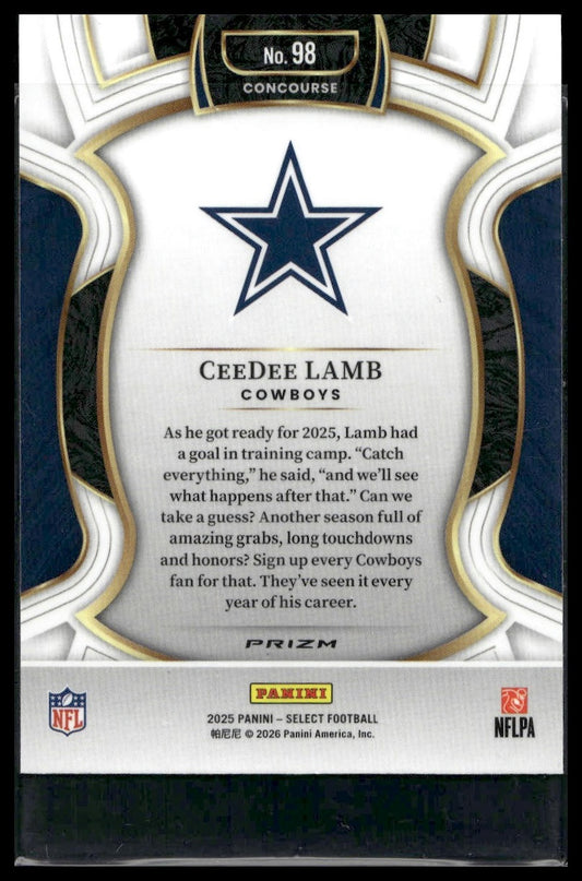 2025 Panini Select Football #98 CeeDee Lamb Tri-Color