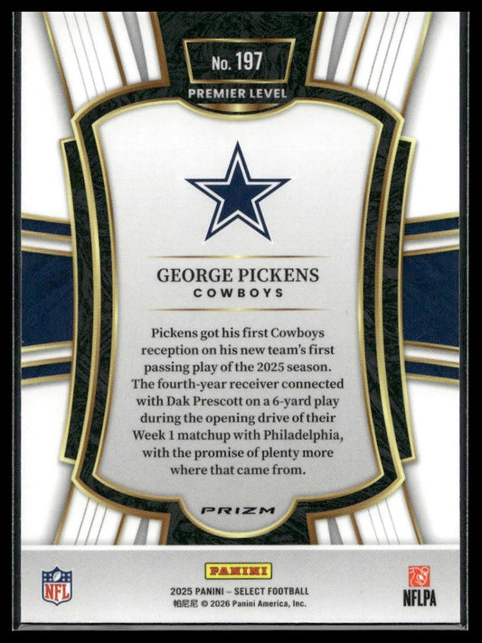 2025 Panini Select Football #197 George Pickens Silver